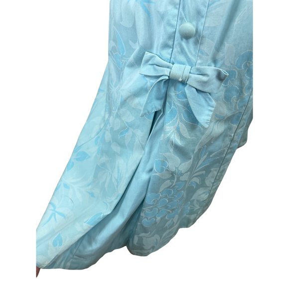 1960s blue cotton dress drop waist floral scooter dress by Cover Girl Size M - Picture 8 of 9
